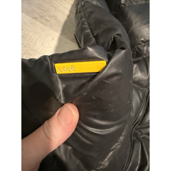 Lole Women's Dark Grey Down Puffer Jacket Hooded Size Medium Full Zip Winter - Picture 3 of 16